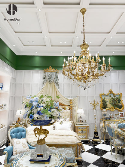 This luxury palace style chandelier is perfect for traditional luxury master bedroom and suite.