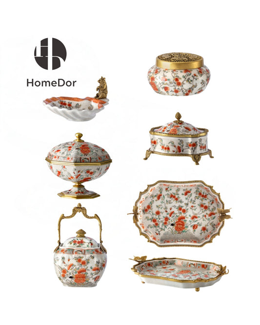 Famille Rose Chinoiserie Ormolu Collection