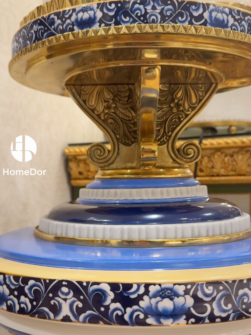 HomeDor × FH&Home | Elegant Porcelain Double Horse Head Sculptures with Decorative Pedestals