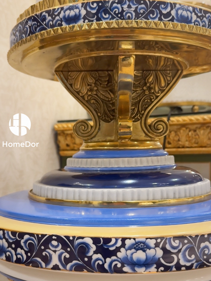 HomeDor × FH&Home | Elegant Porcelain Double Horse Head Sculptures with Decorative Pedestals