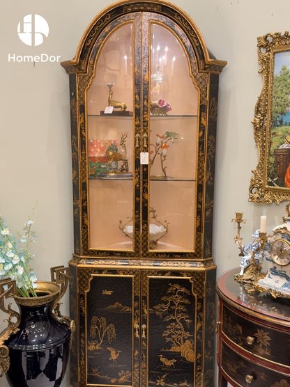 HomeDor × FH&Home | Chinoiserie Style Arched Glass Display Cabinet