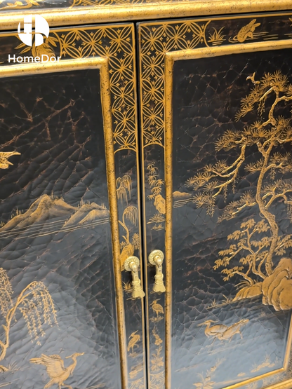 HomeDor × FH&Home | Chinoiserie Style Arched Glass Display Cabinet