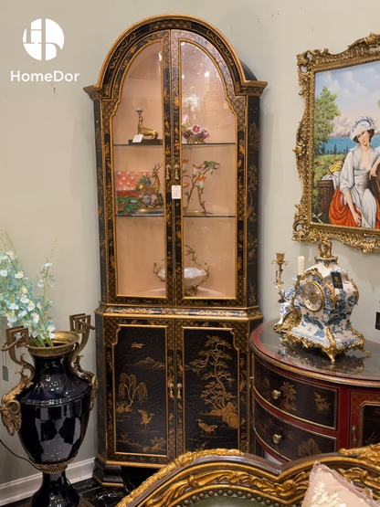 HomeDor × FH&Home | Chinoiserie Style Arched Glass Display Cabinet