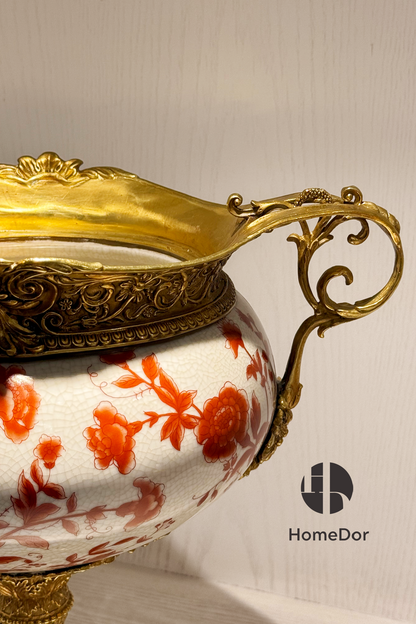 HomeDor × FH&Home | Vintage Red Floral Porcelain Table Decor Set -II