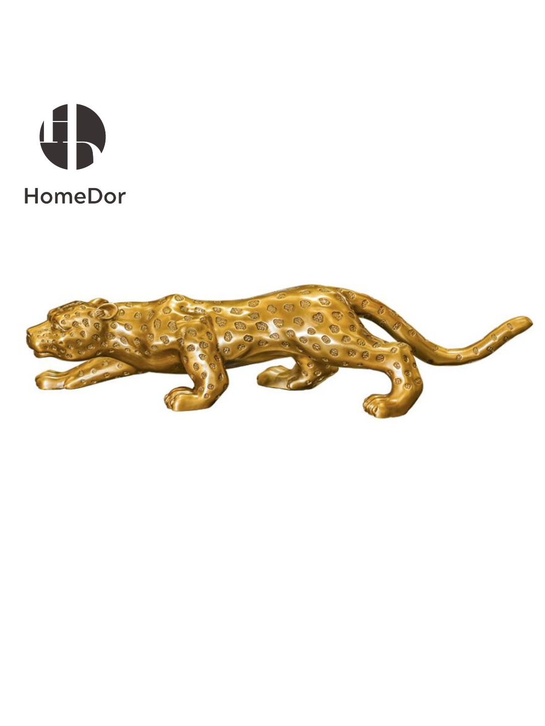 High End Brass Plated Leopard Decorative Set with Two Size Variations