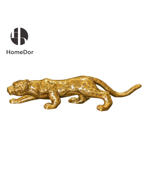 High End Brass Plated Leopard Decorative Set with Two Size Variations