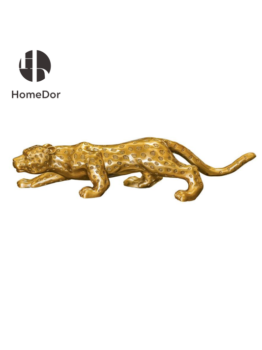 High End Brass Plated Leopard Decorative Set with Two Size Variations