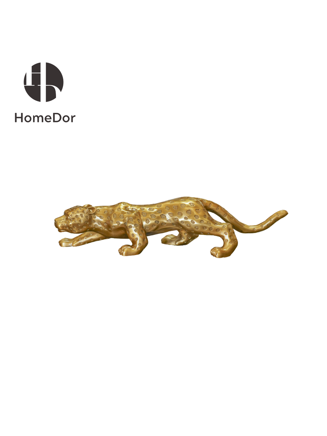 High End Brass Plated Leopard Decorative Set with Two Size Variations1