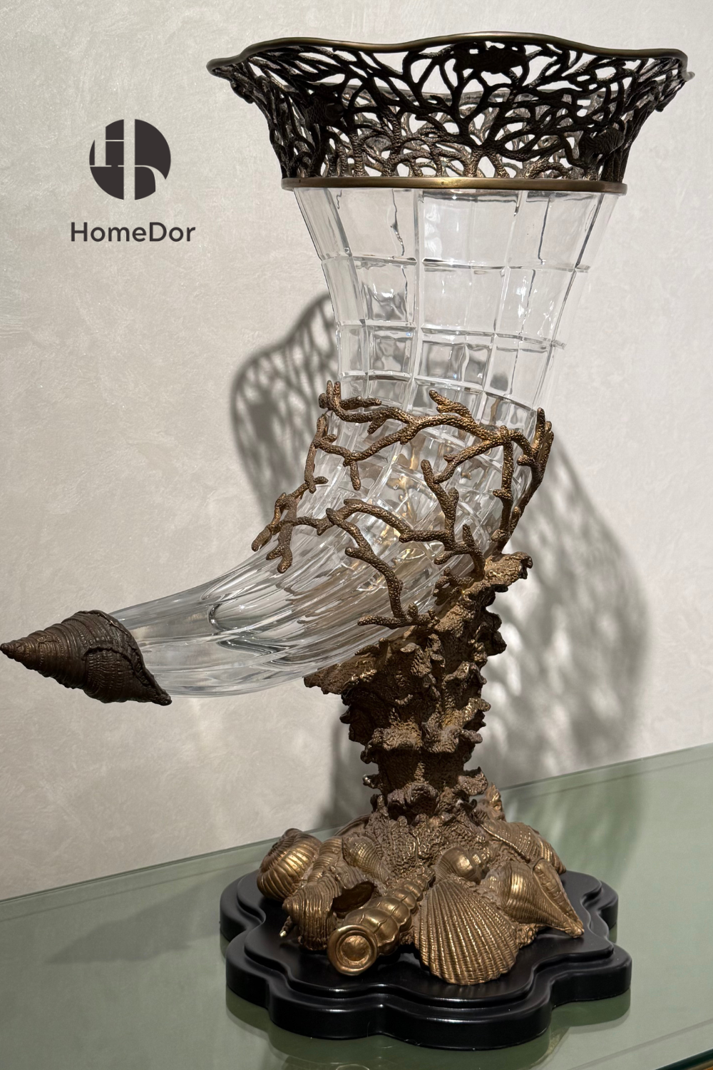 Decorative Ocean Crystal Glass Chalice Table Decor