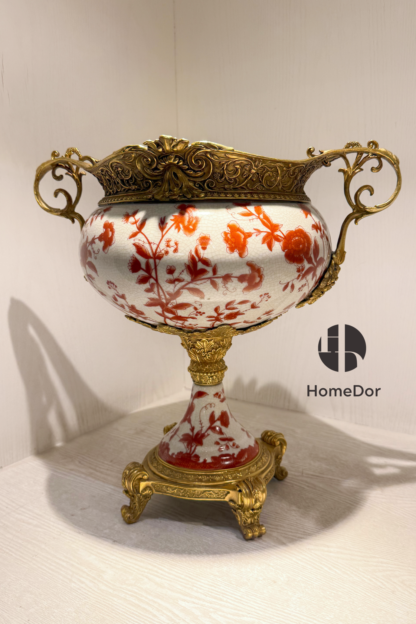 HomeDor × FH&Home | Vintage Red Floral Porcelain Table Decor Set -II