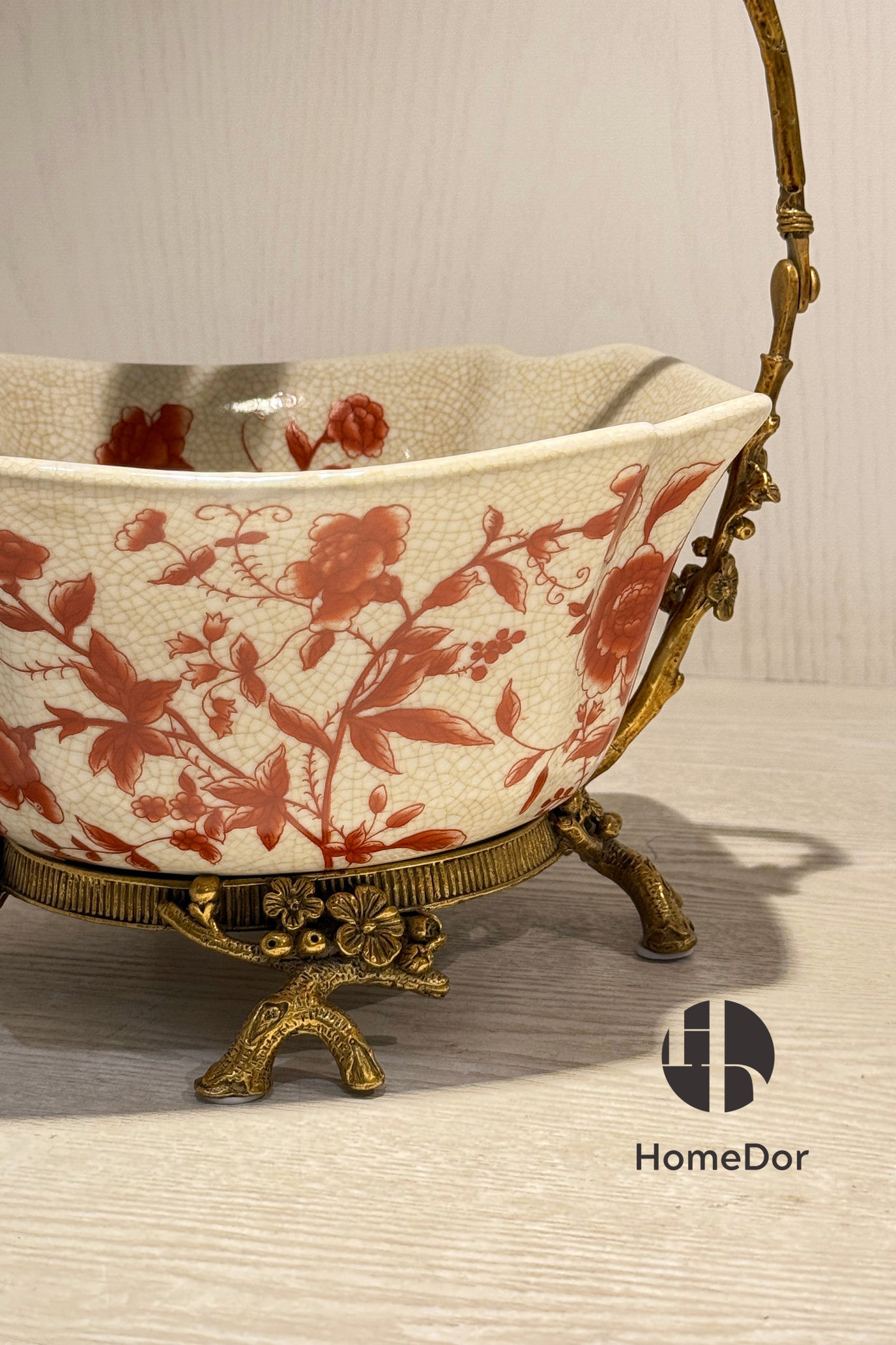 HomeDor × FH&Home | Vintage Red Floral Porcelain Table Decor Set
