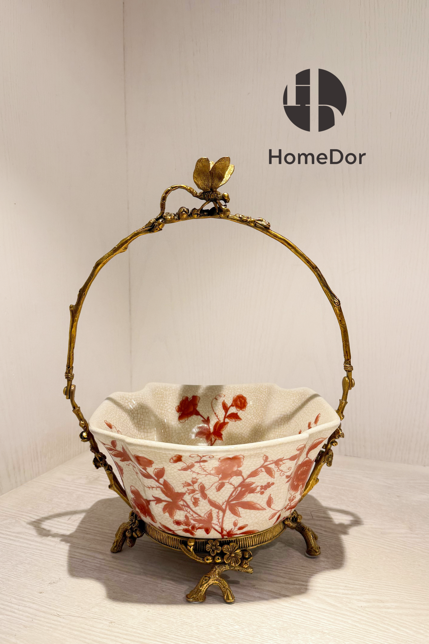 HomeDor × FH&Home | Vintage Red Floral Porcelain Table Decor Set