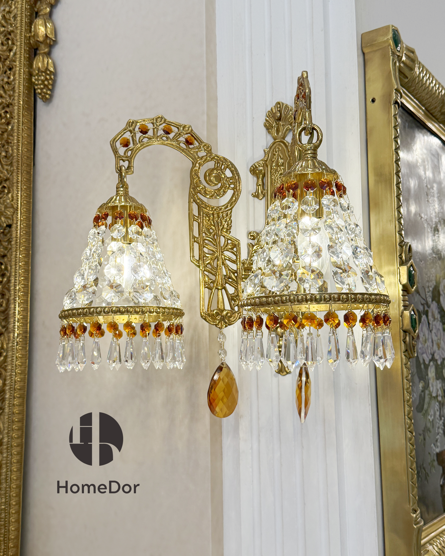 HomeDor × FH&Home | Opulent Dual Light Gold Wall Sconce