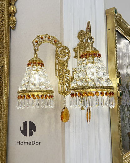 HomeDor × FH&Home | Opulent Dual Light Gold Wall Sconce