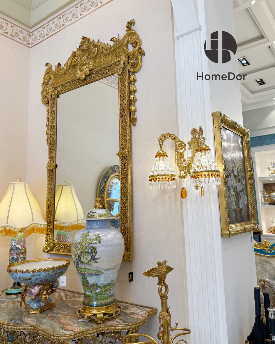 HomeDor × FH&Home | Opulent Dual Light Gold Wall Sconce