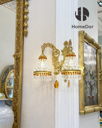 HomeDor × FH&Home | Opulent Dual Light Gold Wall Sconce