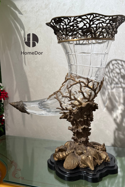 Decorative Ocean Crystal Glass Chalice Table Decor