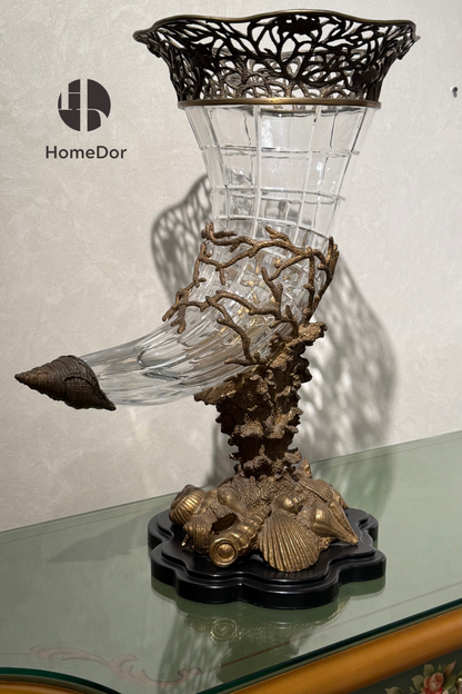 Decorative Ocean Crystal Glass Chalice Table Decor