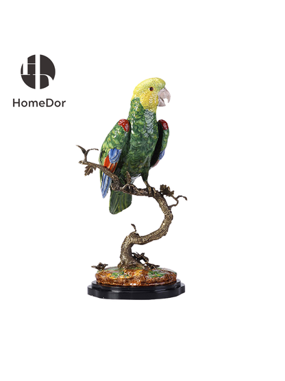 HomeDor Artistic Green Parrot Figurine Table Decor