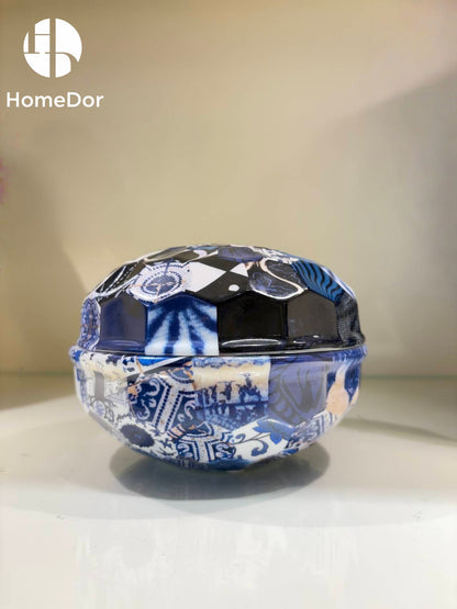 HomeDor Artistic Patchwork Diamond-Embossed Porcelain Set