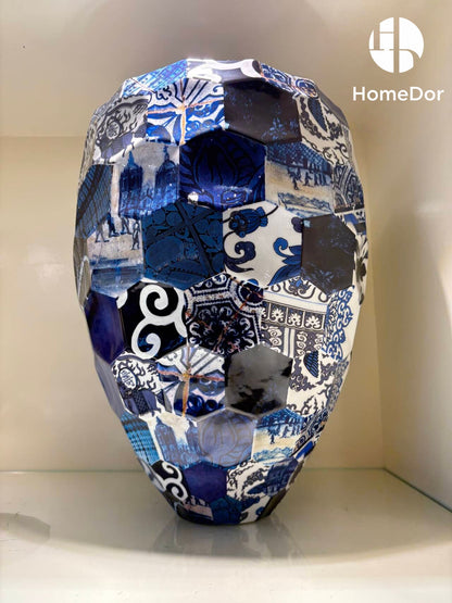 HomeDor Artistic Patchwork Diamond-Embossed Porcelain Set