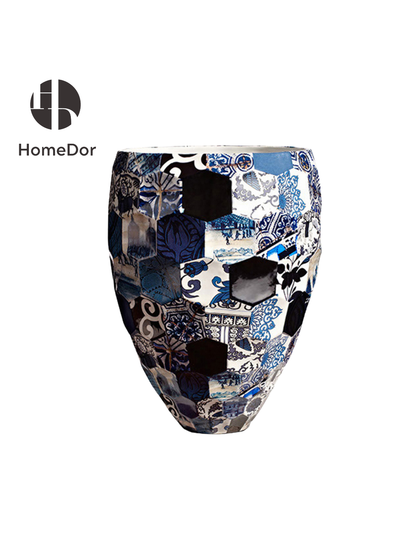 HomeDor Artistic Patchwork Diamond-Embossed Porcelain Set