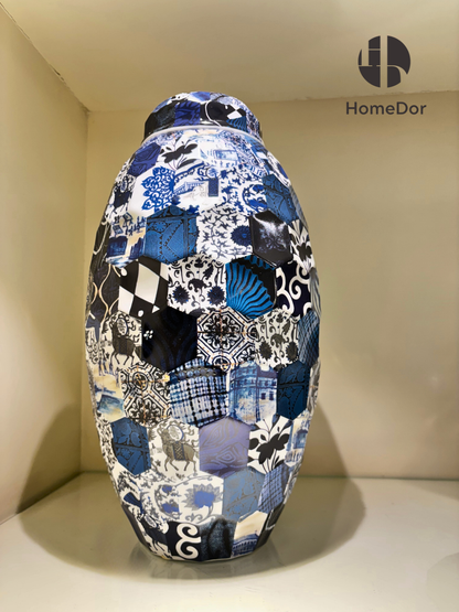 HomeDor Artistic Patchwork Diamond-Embossed Porcelain Set