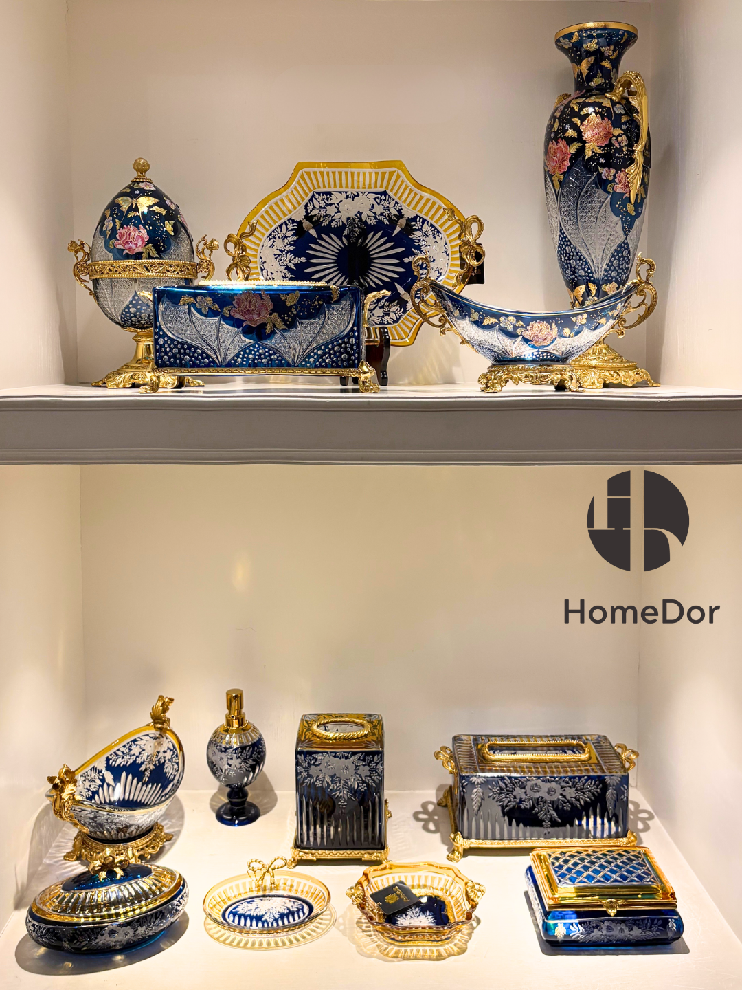 Aurora Glass Midnight Garden Ensemble, where moonlight lingers among peonies and butterflies.