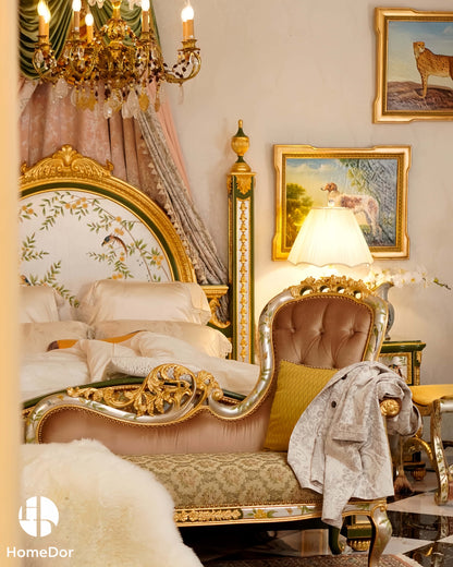 HomeDor Floral Upholstered Chaise Longue Chair