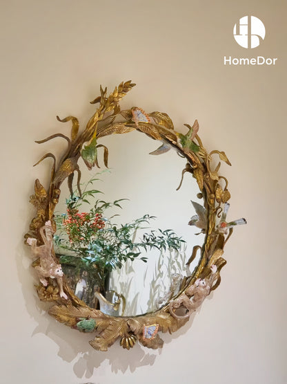 HomeDor Brass Tropics Wildwood Menagerie Mirror
