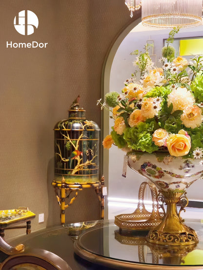 HomeDor Chinoiserie Lacquered Side Cabinet