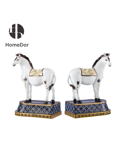HomeDor Chinoiserie Regal Tang Horse Bookend