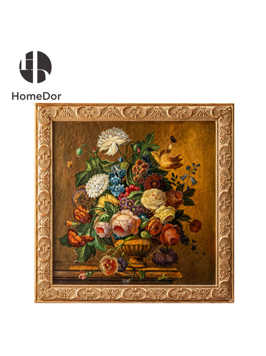 HomeDor Classic Dutch Floral Still Life Framed Wall Art