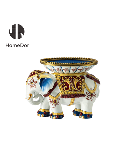 HomeDor Exotic Hand Painted Elephant Decorative Bowl