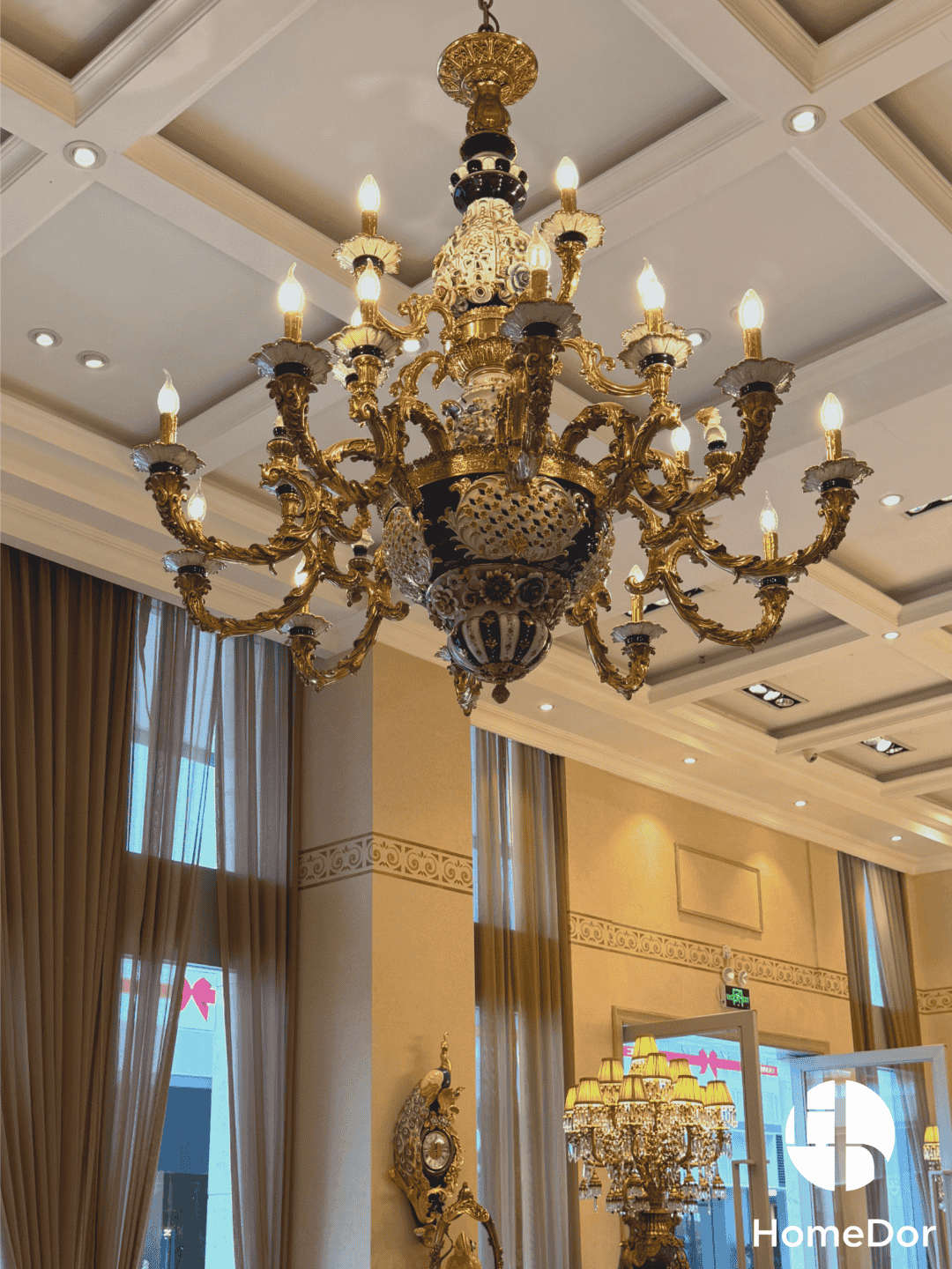 HomeDor × FH&Home | Classical European Exquisite Carved Flowers Porcelain Chandelier2