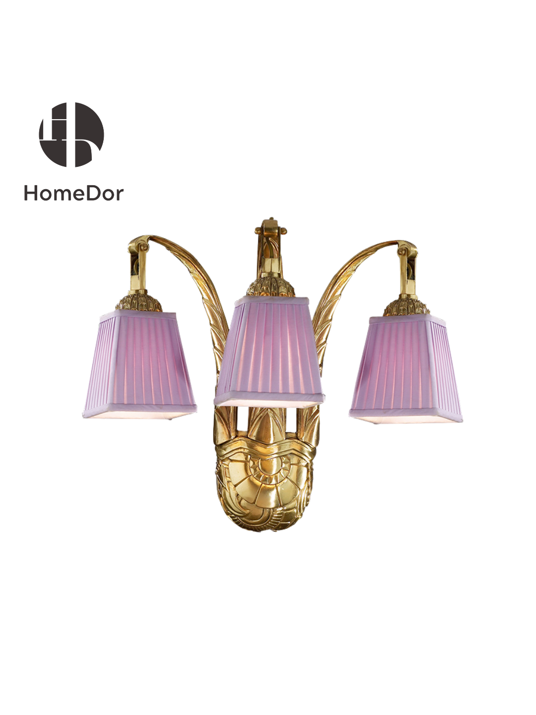 HomeDor × FH&Home |  Elegant Hot Pink Pleated 3-Light Wall Sconce
