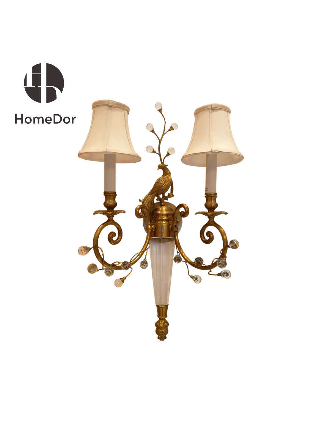 HomeDor × FH&Home | Elegant Peacock Accent 2-Light Wall Sconce
