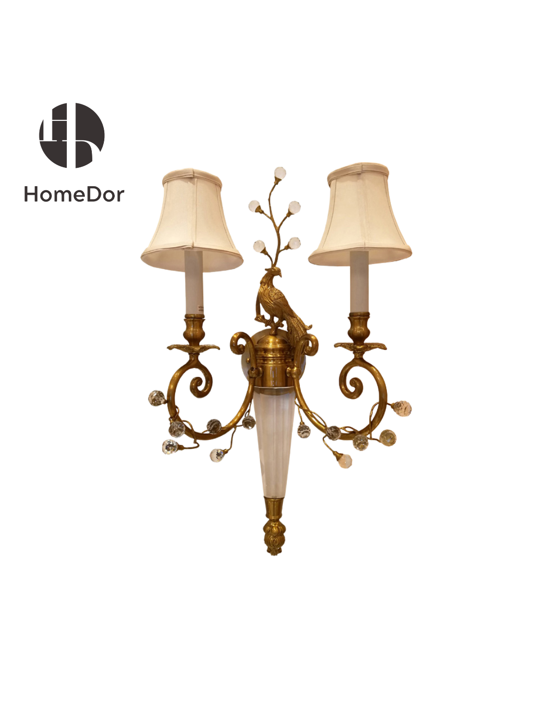 HomeDor × FH&Home | Elegant Peacock Accent 2-Light Wall Sconce1