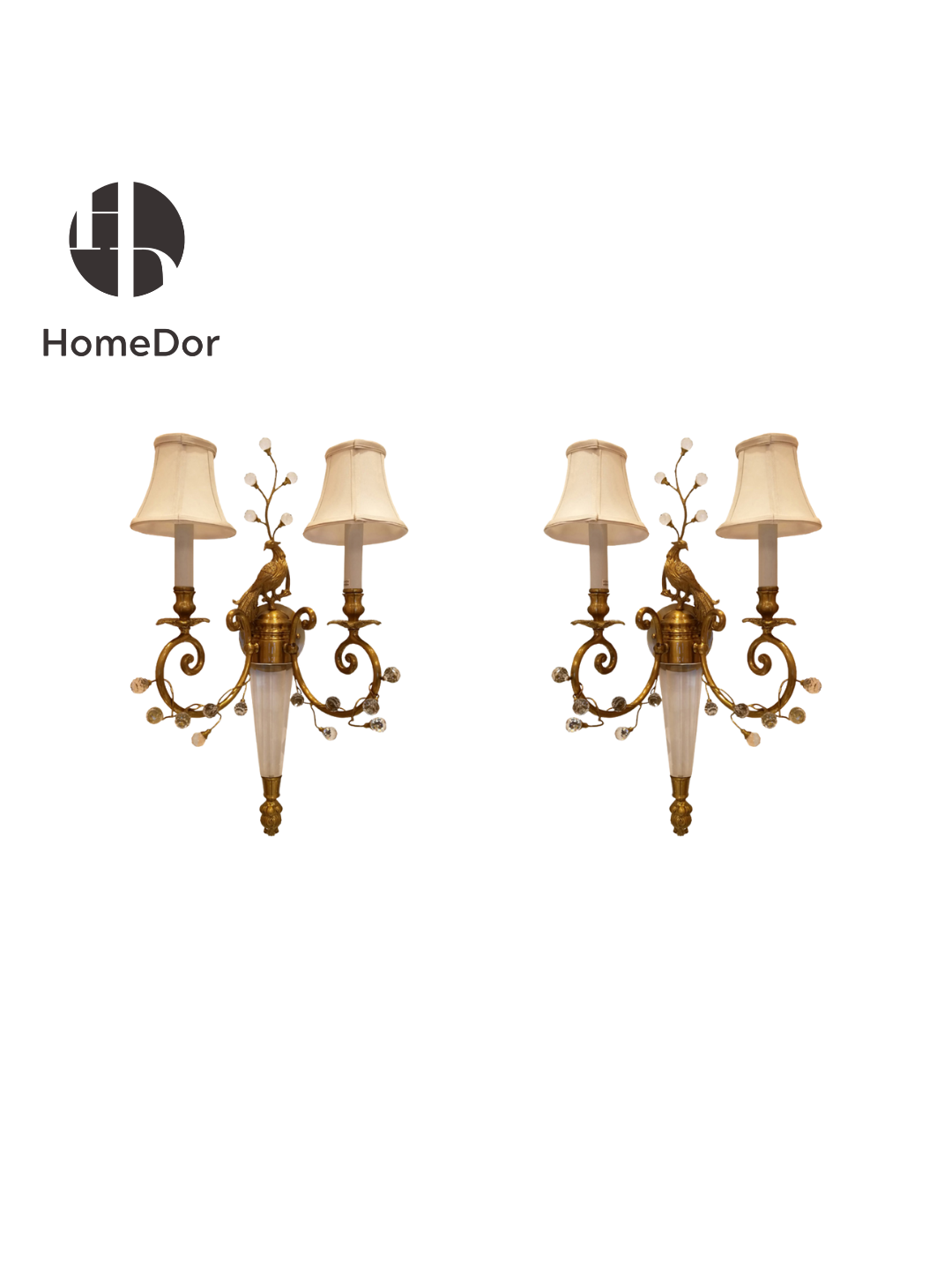 HomeDor × FH&Home | Elegant Peacock Accent 2-Light Wall Sconce2