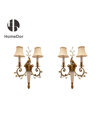 HomeDor × FH&Home | Elegant Peacock Accent 2-Light Wall Sconce2