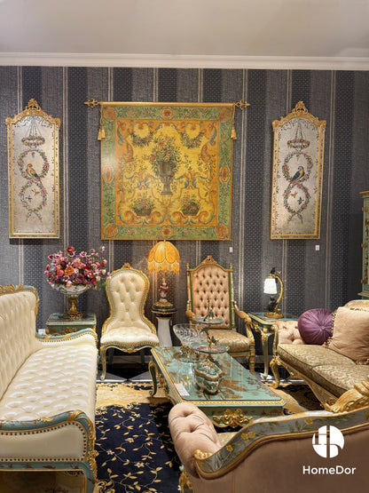 HomeDor × FH&Home | Marlene Series Classic French-Style Tufted Leather Accent Chair1