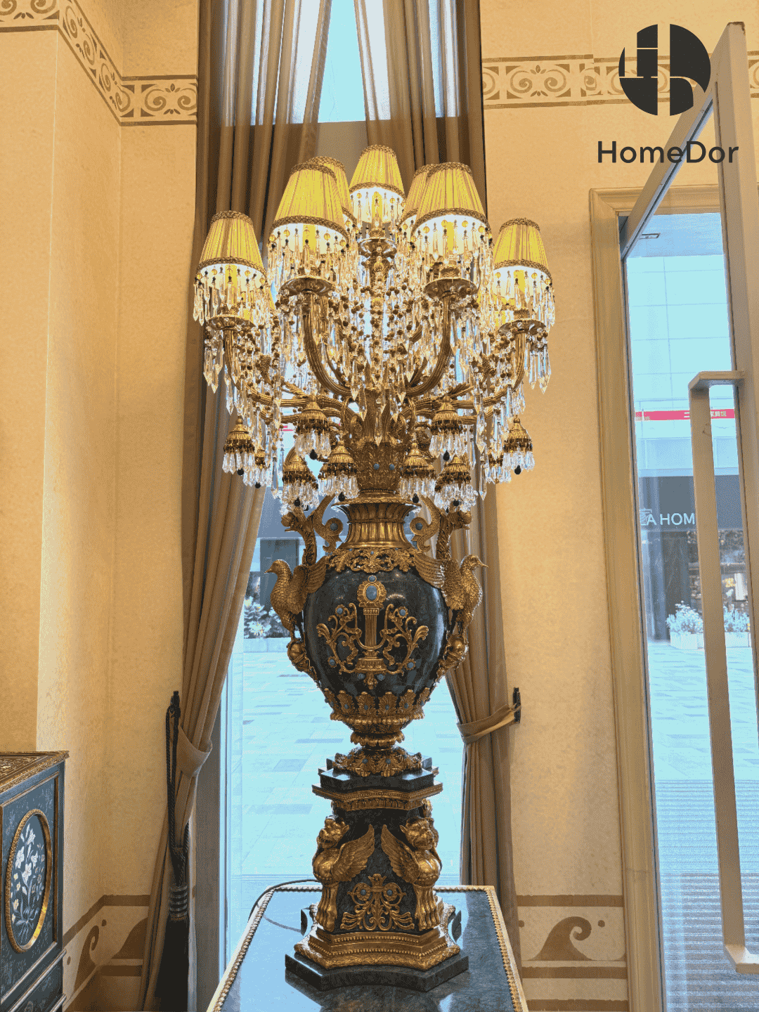 HomeDor × FH&Home | Neo-Baroque Art Deco Majesty Turquoise Floor Lamp
