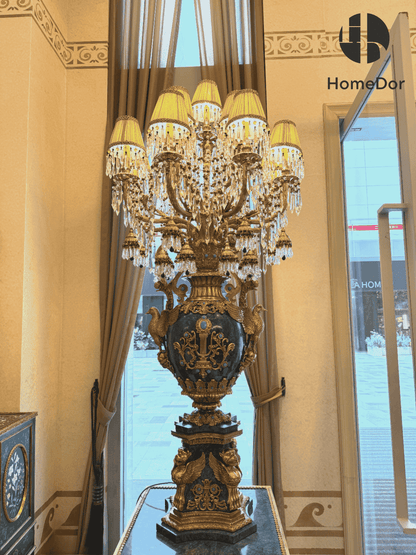 HomeDor × FH&Home | Neo-Baroque Art Deco Majesty Turquoise Floor Lamp