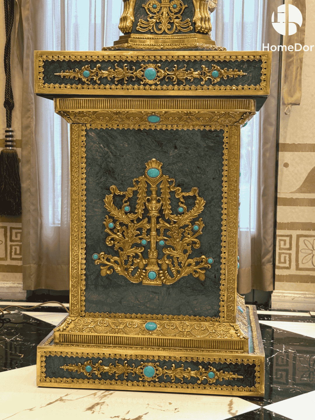 HomeDor × FH&Home | Neo-Baroque Art Deco Majesty Turquoise Floor Lamp8