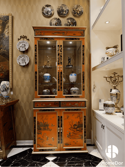 HomeDor × FH&Home | Oriental Orange Traditional Carving Cabinet2