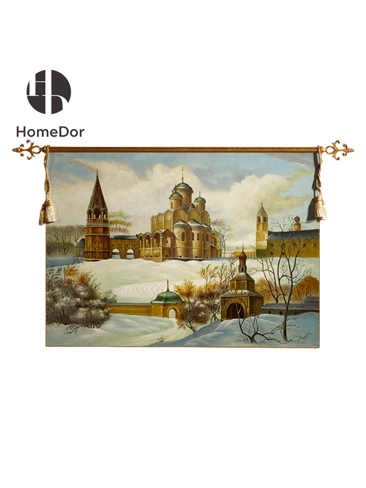 HomeDor × FH&Home | Vintage Artistic Snowy Church Landscape Decorative Wall Art