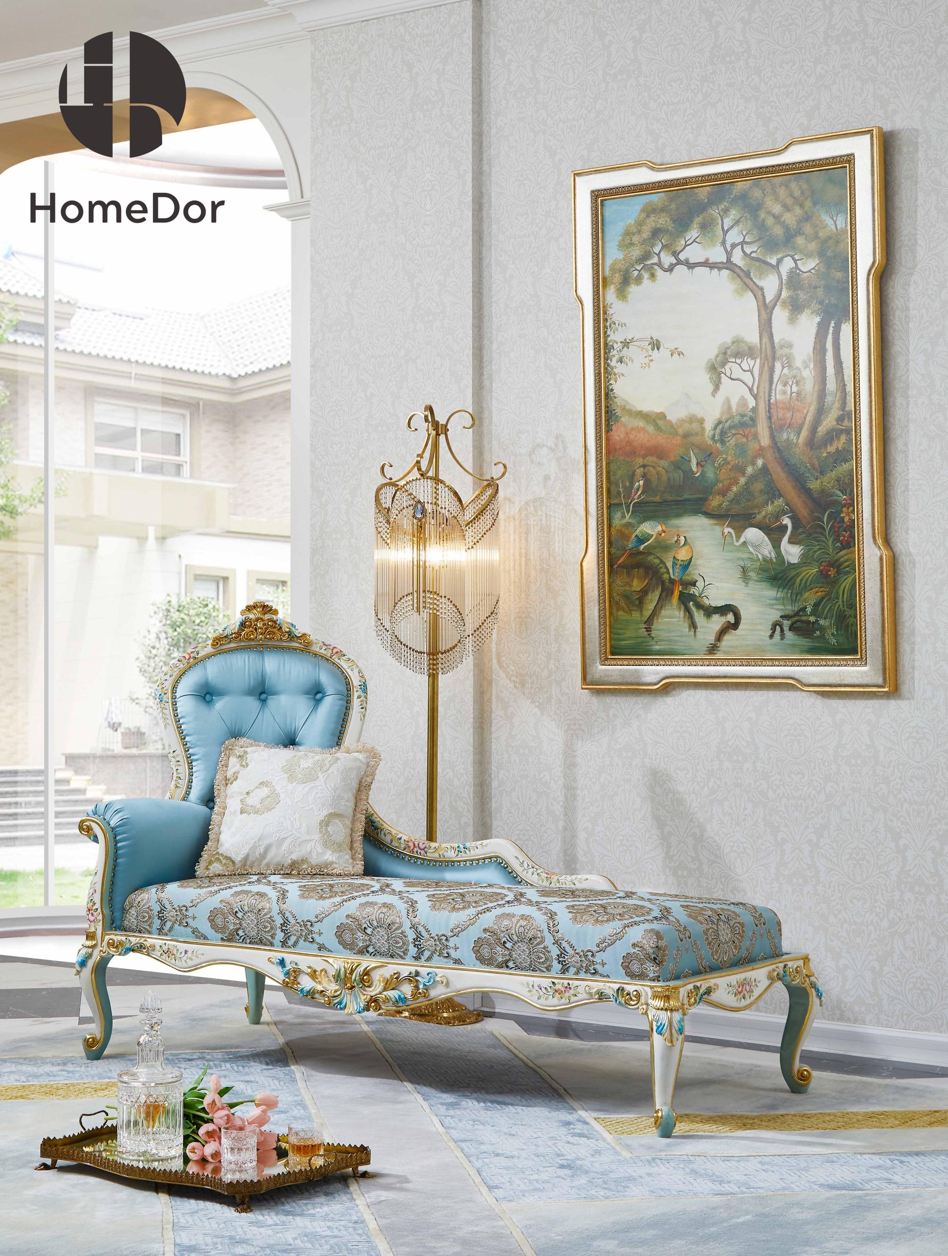 Floral_Collection_Victorian_Style_Silky_Blue_Chaise_Longue