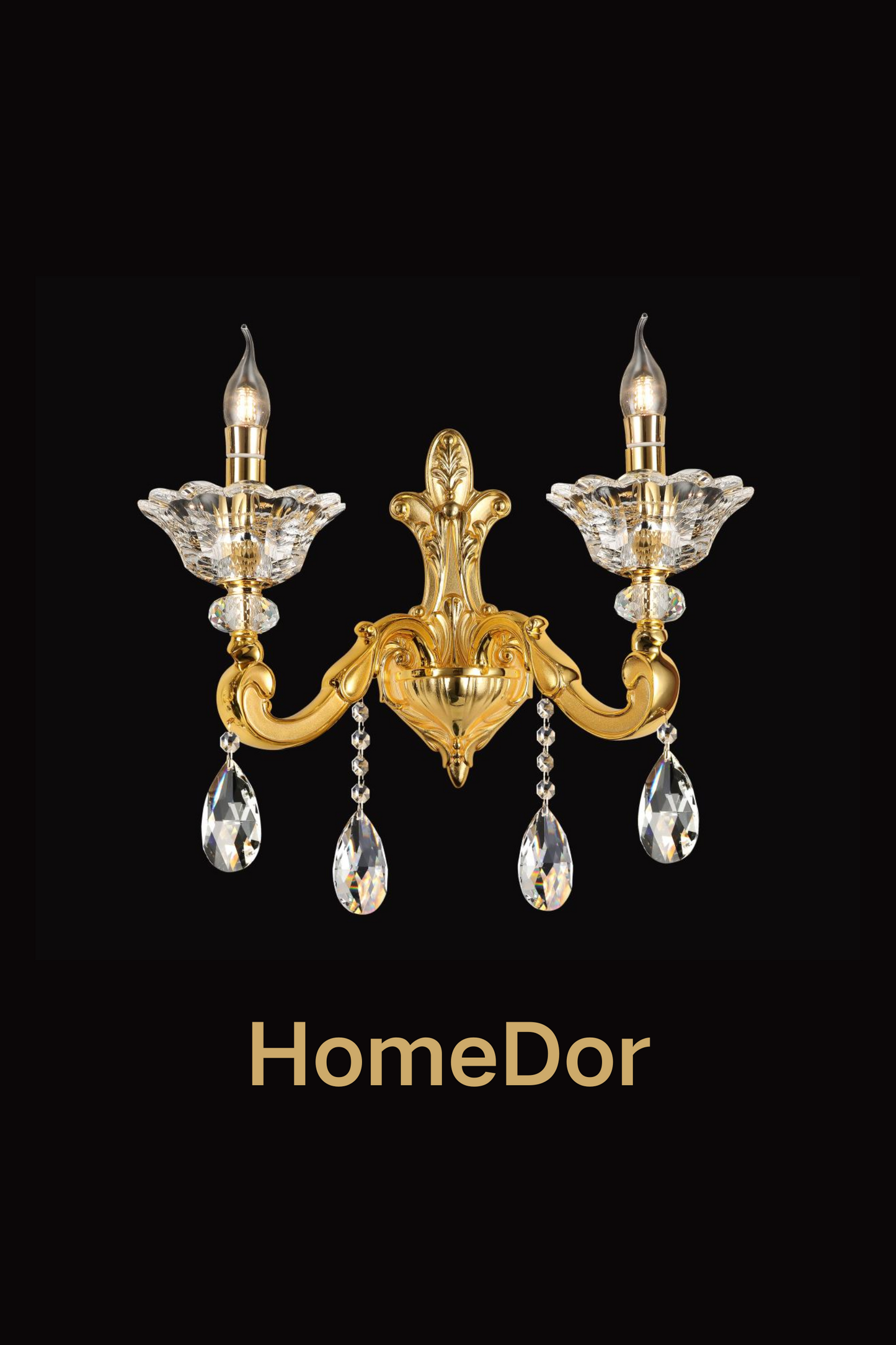 HomeDor French Style Crystal Chandelier Gilded Lumière Series Classic Brass Candelabra Lighting Fixture