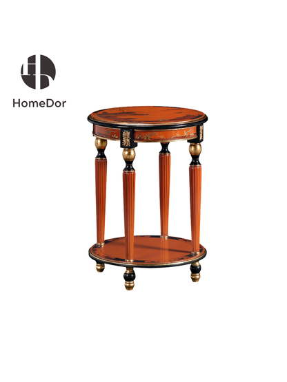 HomeDor Gilded Orange Charm Series 2-Tier Accent Table
