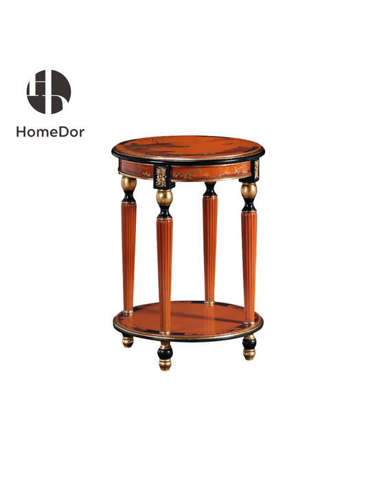 HomeDor Gilded Orange Charm Series 2-Tier Accent Table